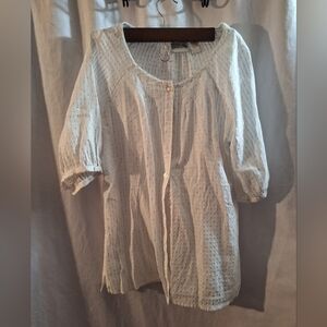Chic White Button-Up Women's Top